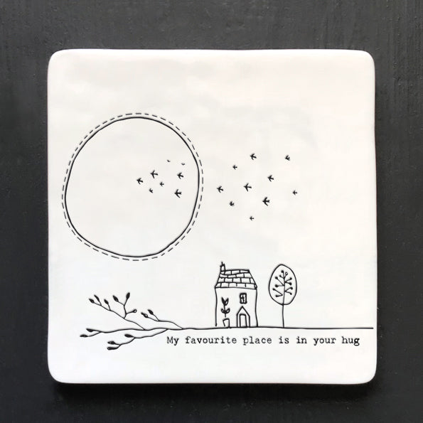 Porcelain coaster - My Favourite place