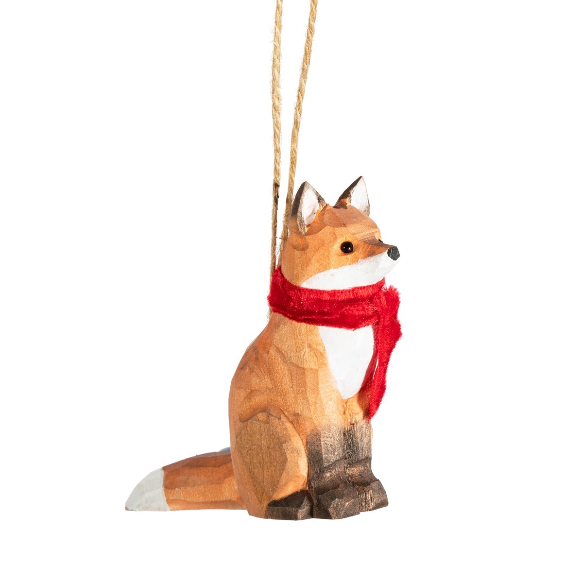 Sitting Fox Wooden Hanging Decoration