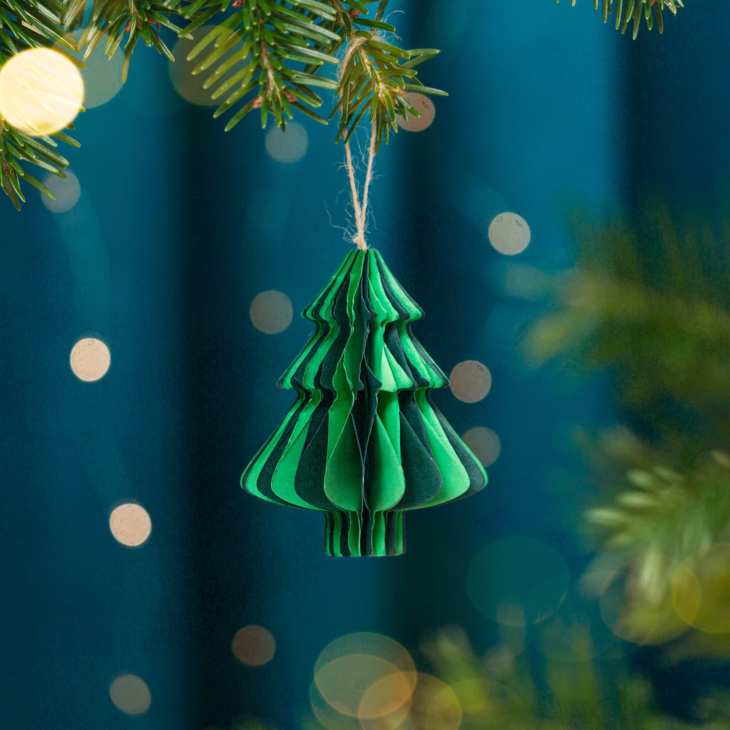 Green Multi Colour Honeycomb Paper Hanging Decoration