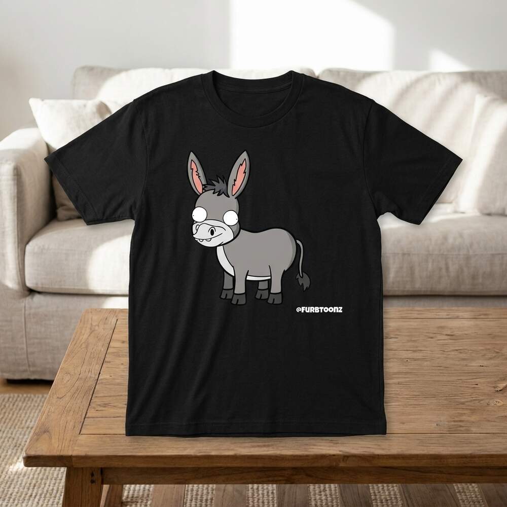 Dylan the donkey · T-shirt, Front, Black