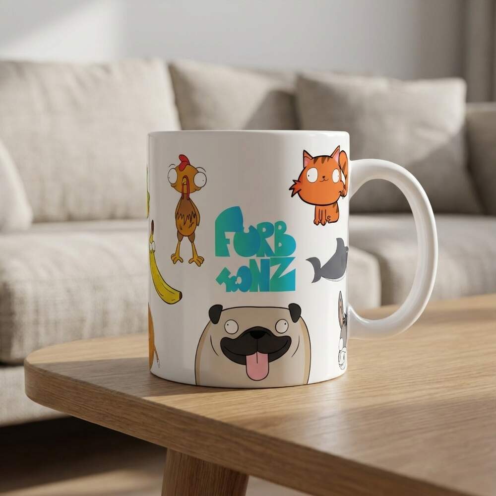 Ultimate Furbtoonz Mega Mug, Side, White