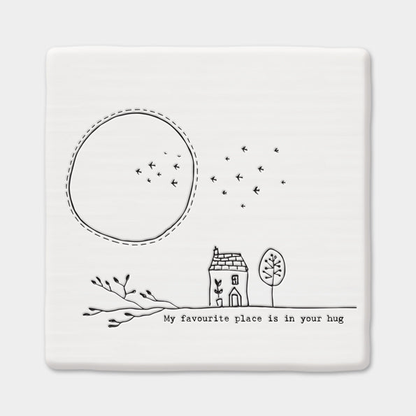 Porcelain coaster - My Favourite place