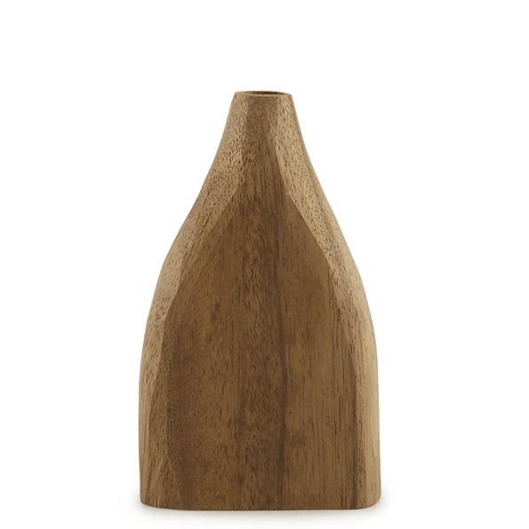 Handgeschnitzte Vase - Dunkles Holz