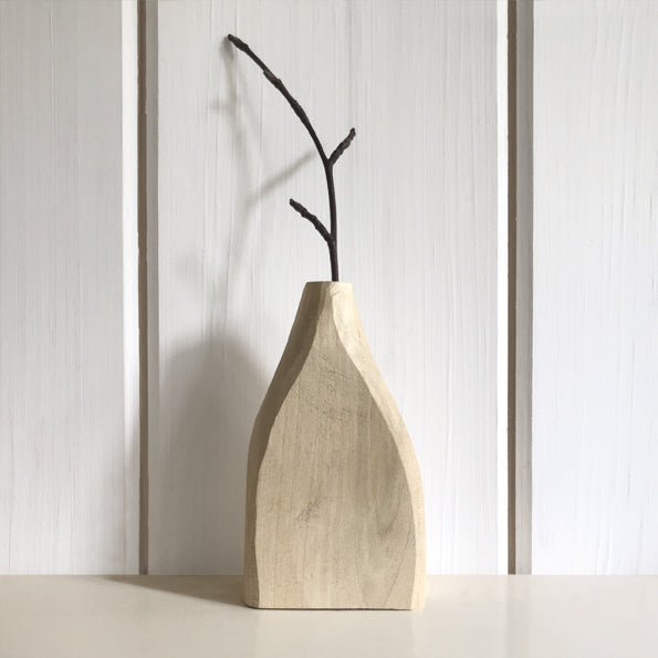 Handgeschnitzte Vase - Helles Holz