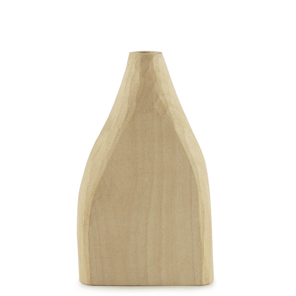Handgeschnitzte Vase - Helles Holz