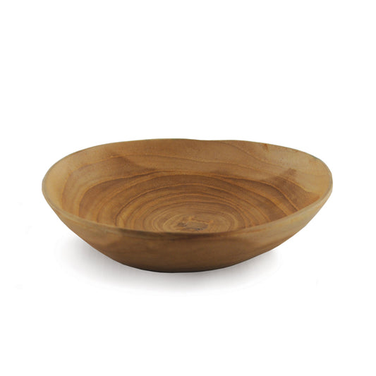 Teak wood bowl - Natural flat