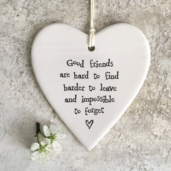 Porcelain round heart - Good friends