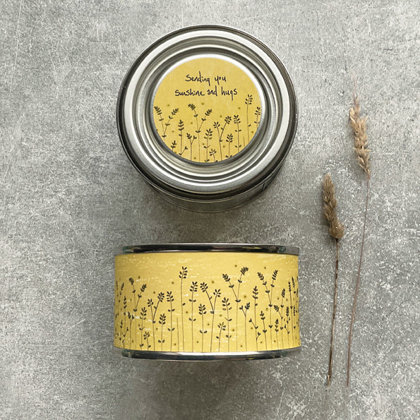 Tin candle - Sending sunshine and hugs