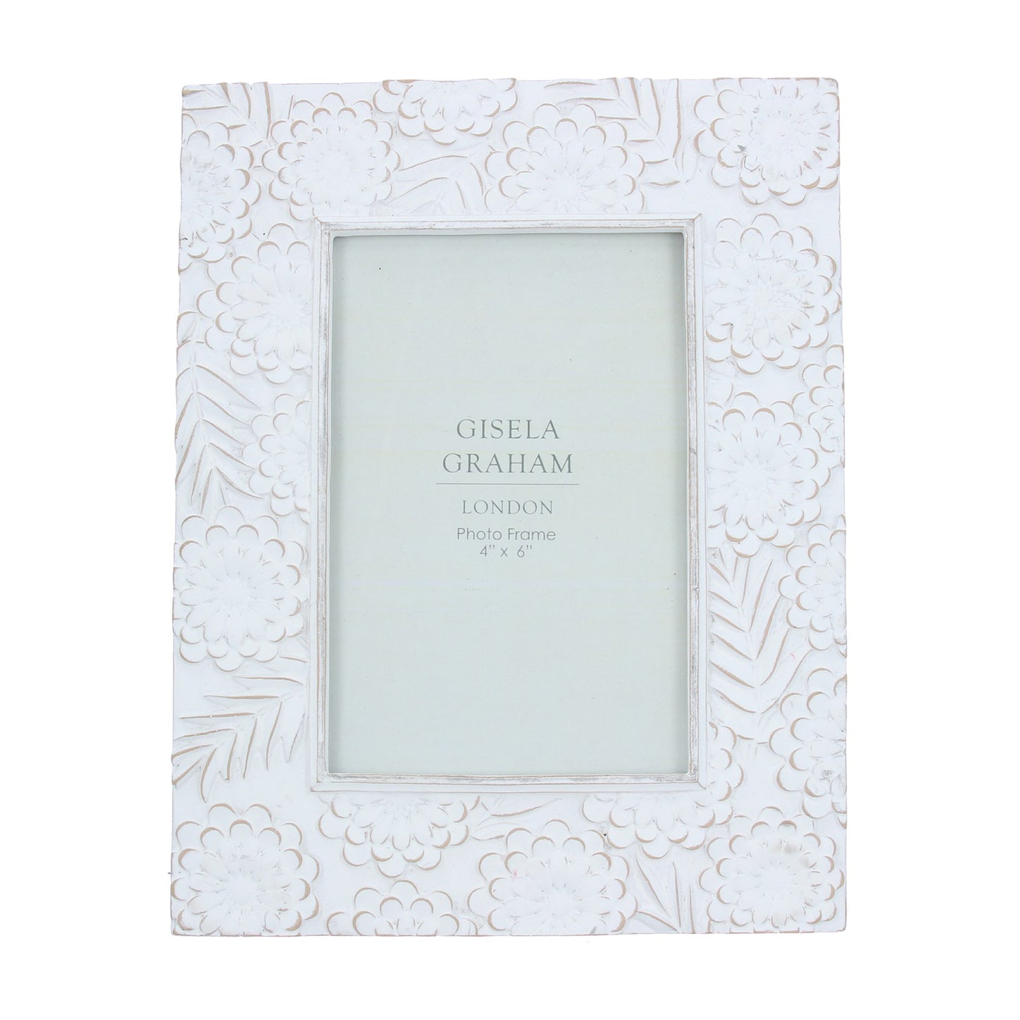 Resin Photo Frame (4x6) - White Natural Floral