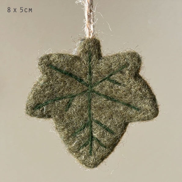 Felted autumn leaf hanger-Ivy
