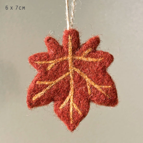 Felted autumn leaf hanger-Maple