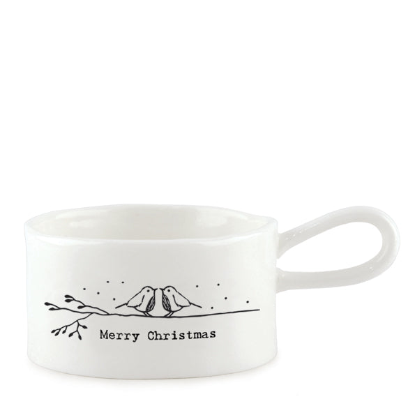 Handled tea light holder - Merry Christmas