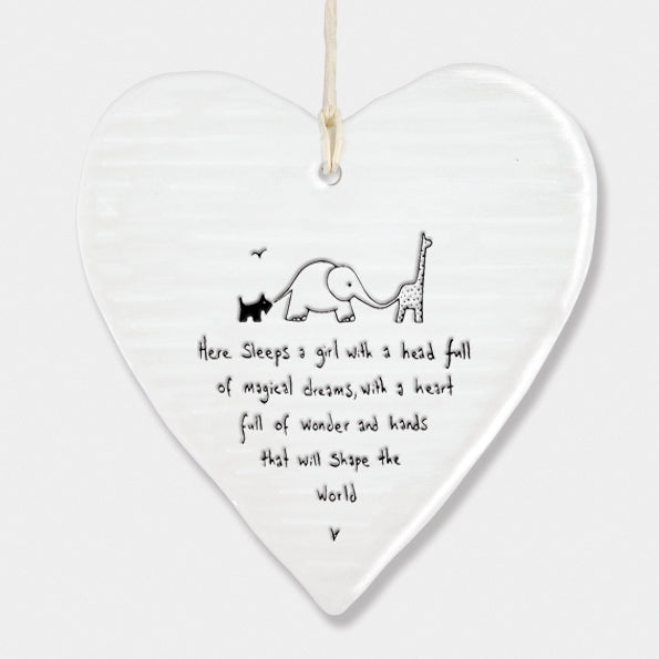 Wobbly round heart - Here sleeps a girl