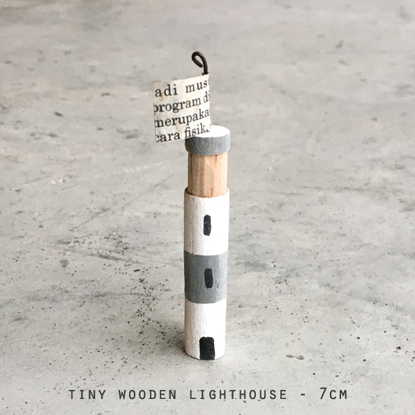 Tiny wooden lighthouse