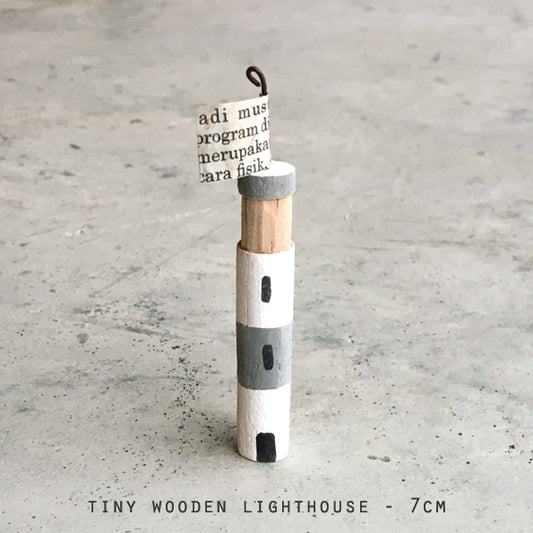 Tiny wooden lighthouse