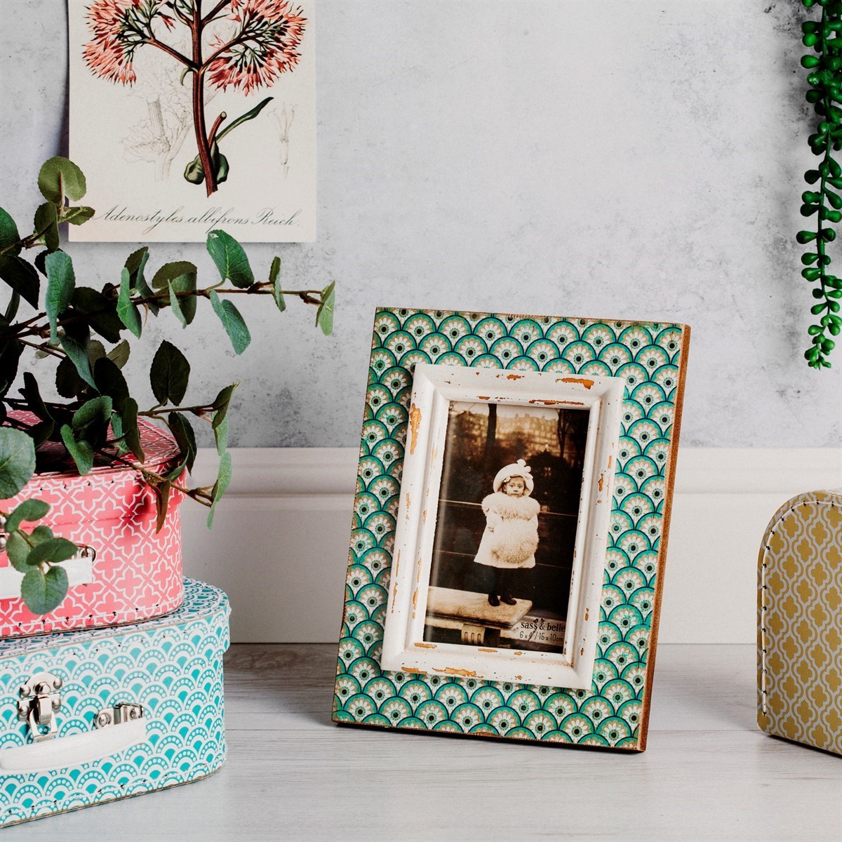 Boudoir Stamp Photo Frame - Aqua