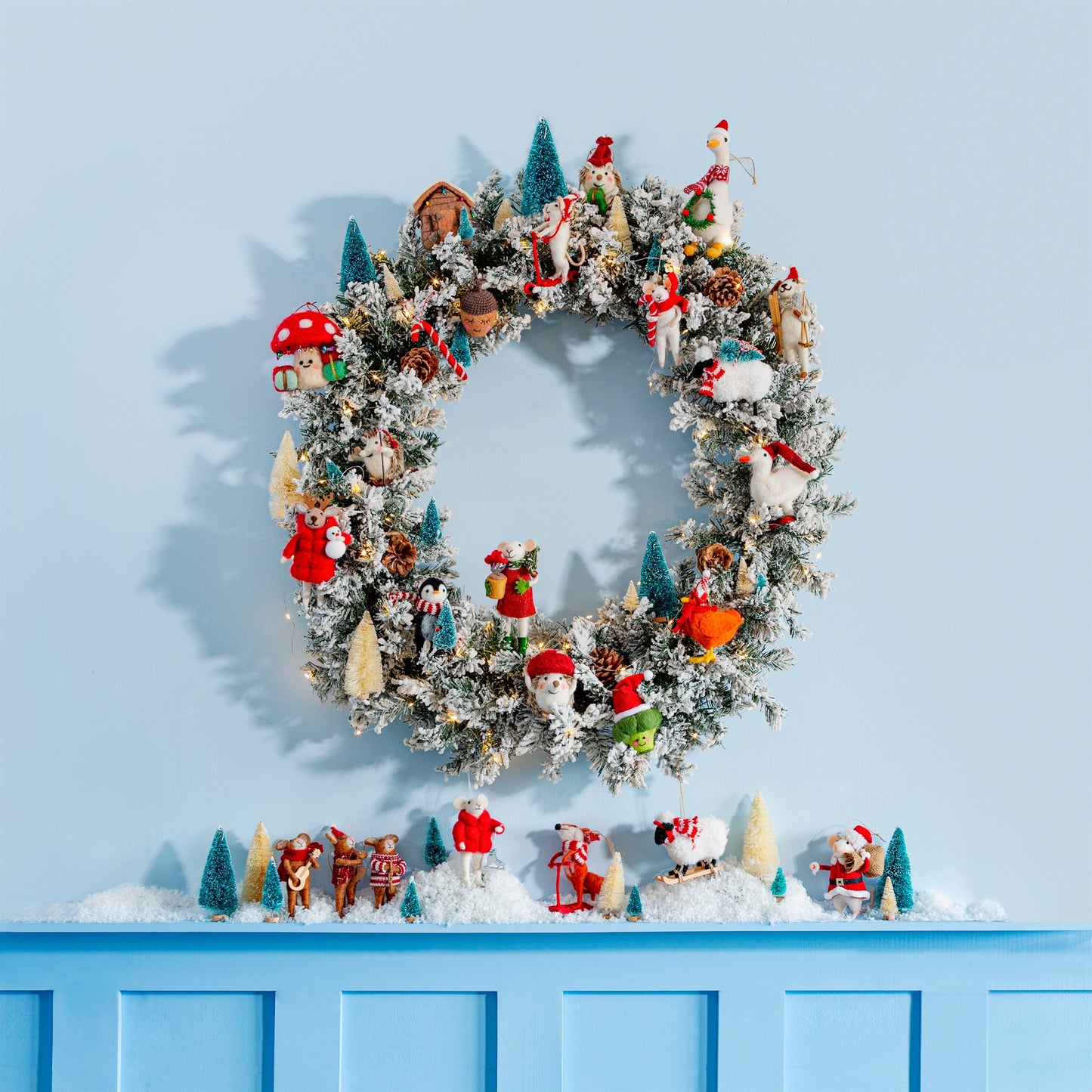 Goose with Wreath Felt Hanging Decoration