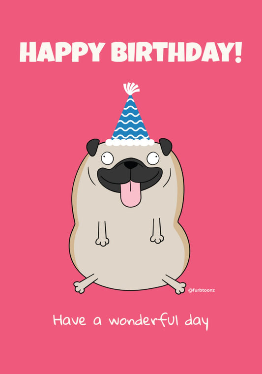 Card - Dave The Pug Birthday Card