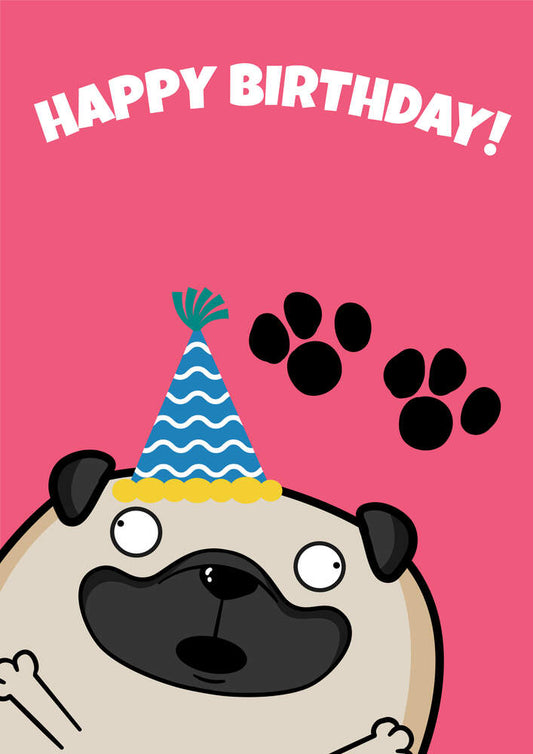 Dave The Pug Birthday Card · Digital download
