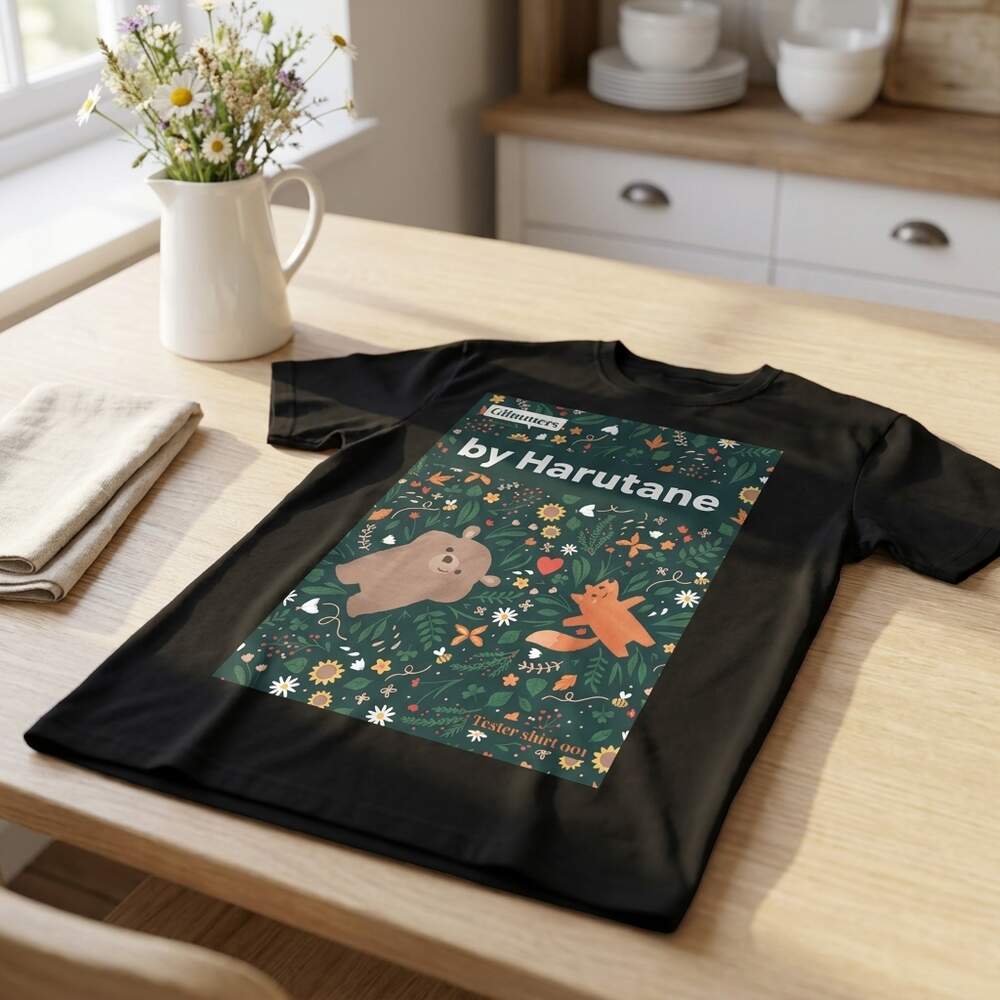 Meadow Gazers - LARGE Green · T-shirt (TESTER), Black