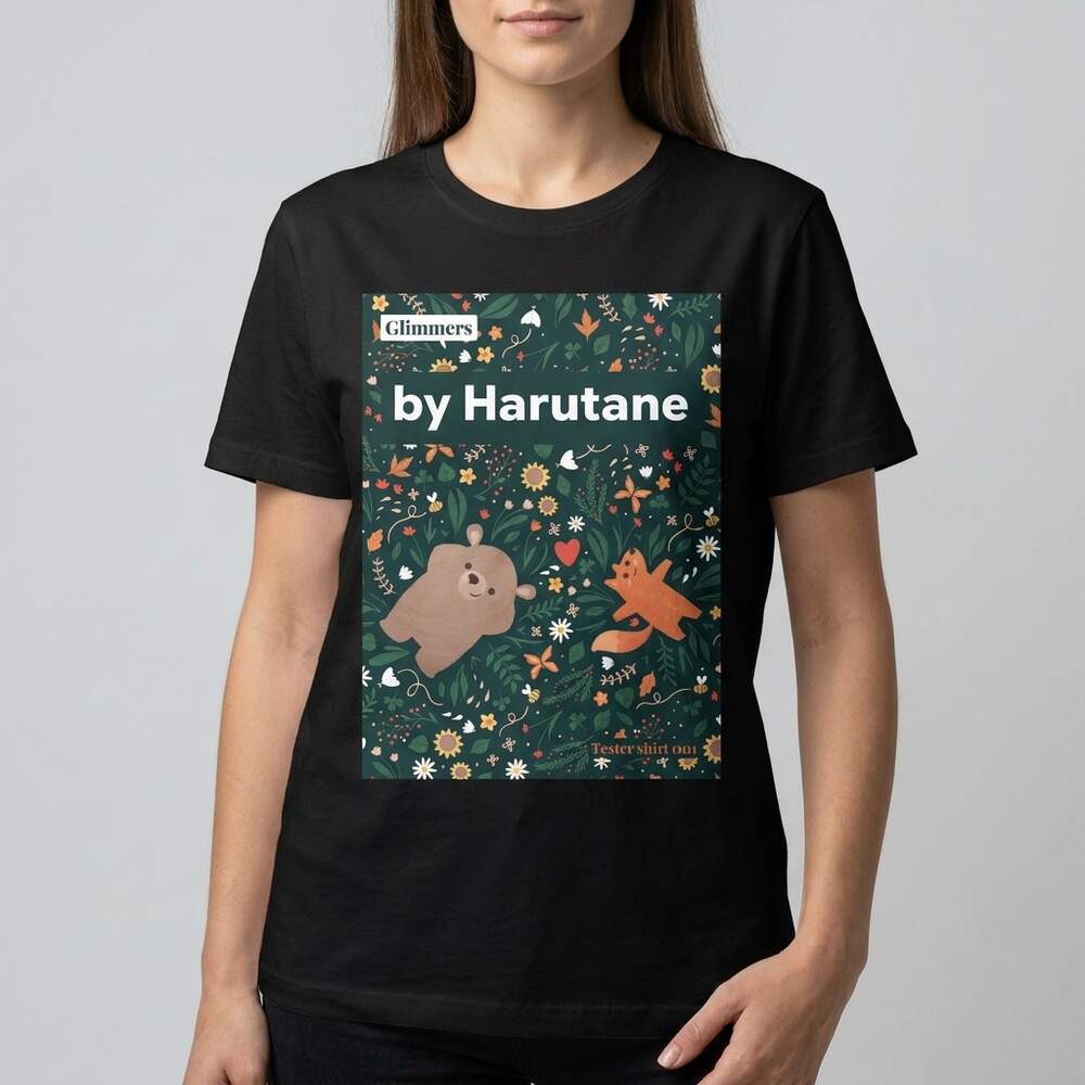Meadow Gazers - LARGE Green · T-shirt (TESTER), In use, Black