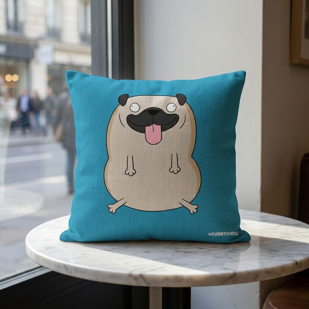Dave The Pug Cushion, Front