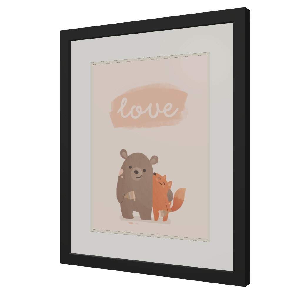 Glimmers 'Love' · Framed art print, Side, Black