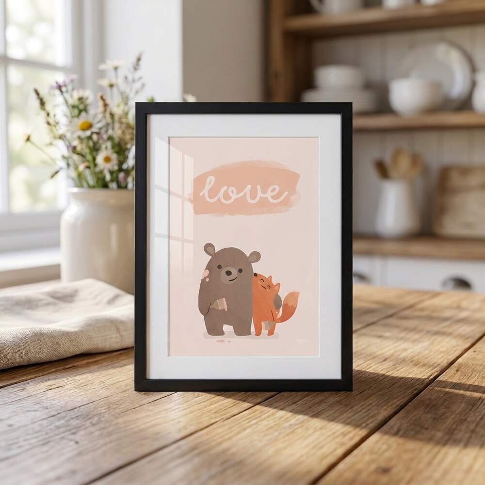 Glimmers 'Love' · Framed art print, Front, Black
