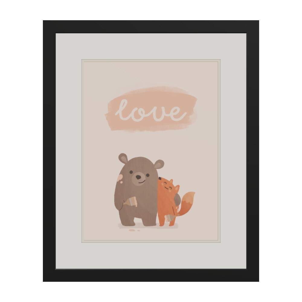 Glimmers 'Love' · Framed art print, Front, Black 2