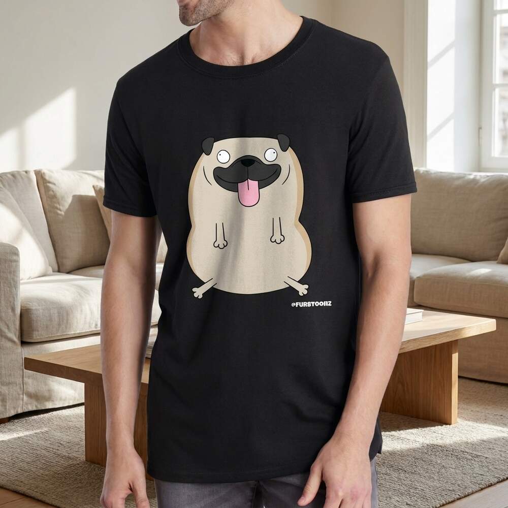 Dave The Pug T-shirt, In use, Black