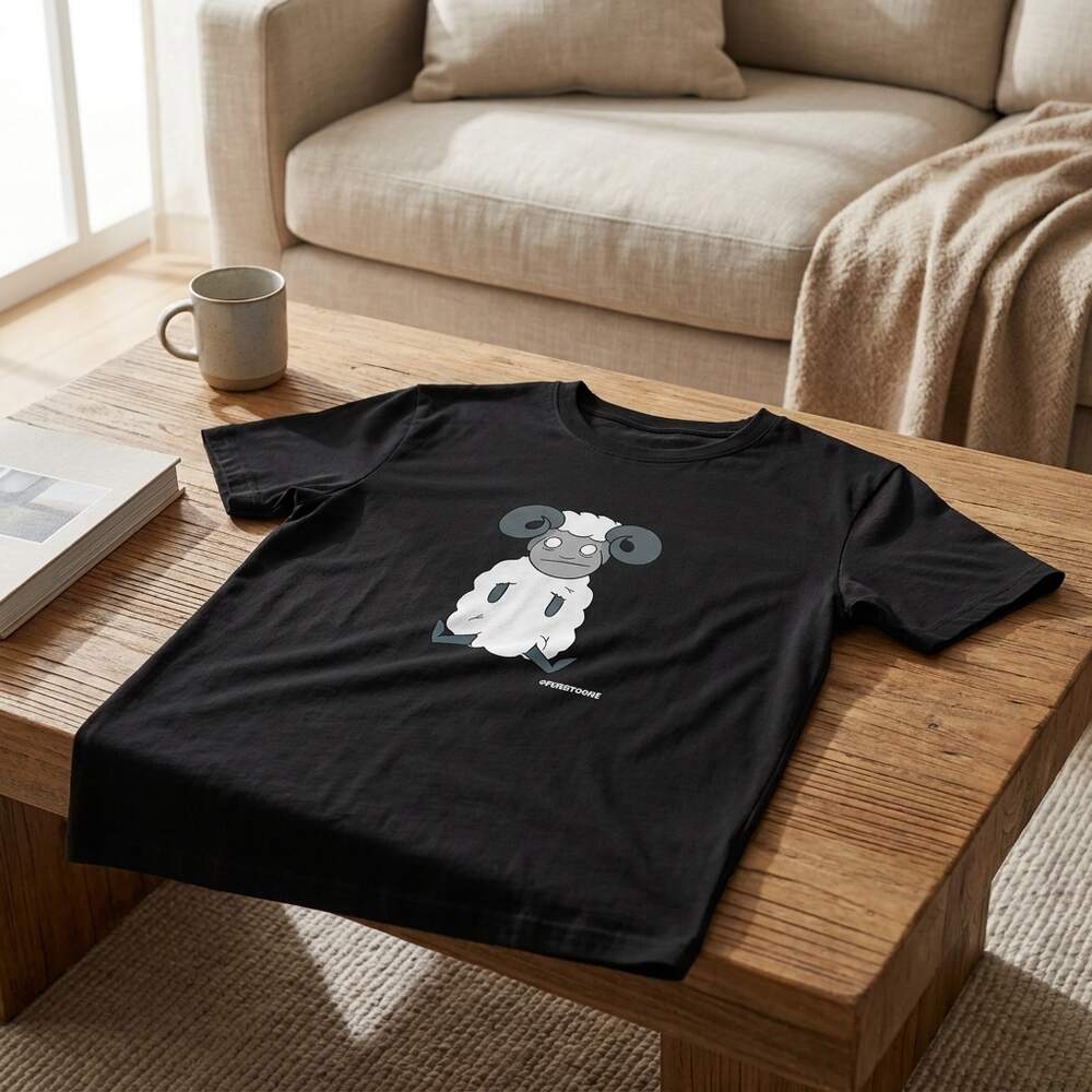 Richard the sheep · T-shirt, In use, Black