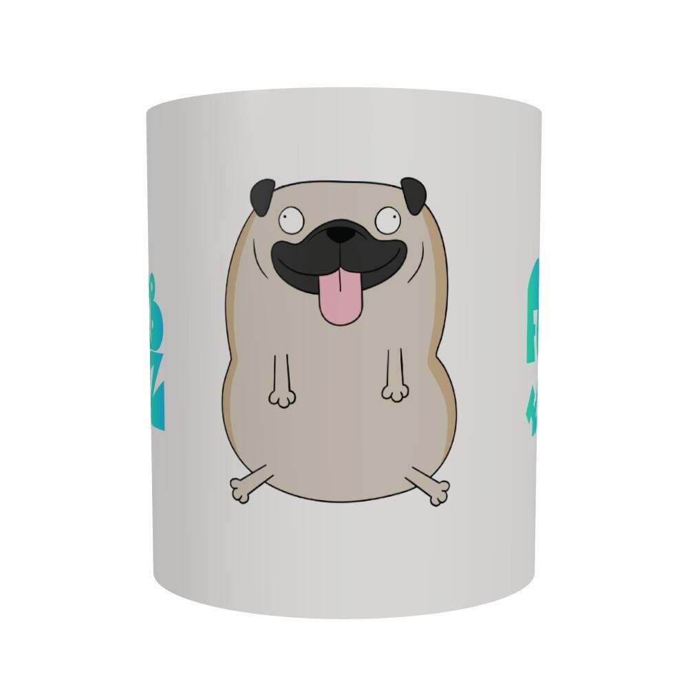 Dave the pug mug!, Front, White