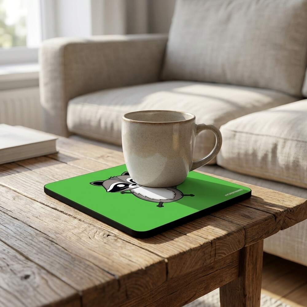 Reggie Racoon · Coaster, In use