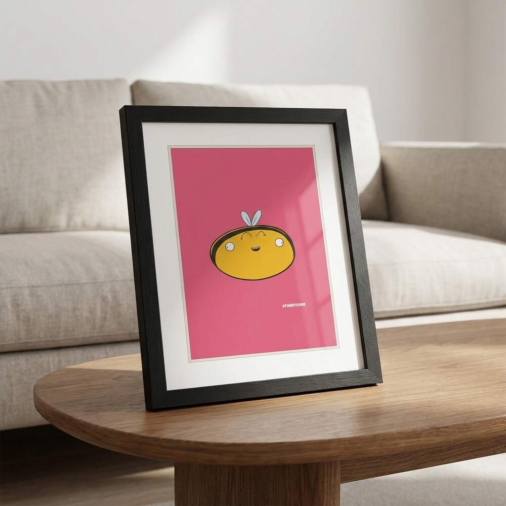 Betty Bee painting · Framed art print, In use, Black
