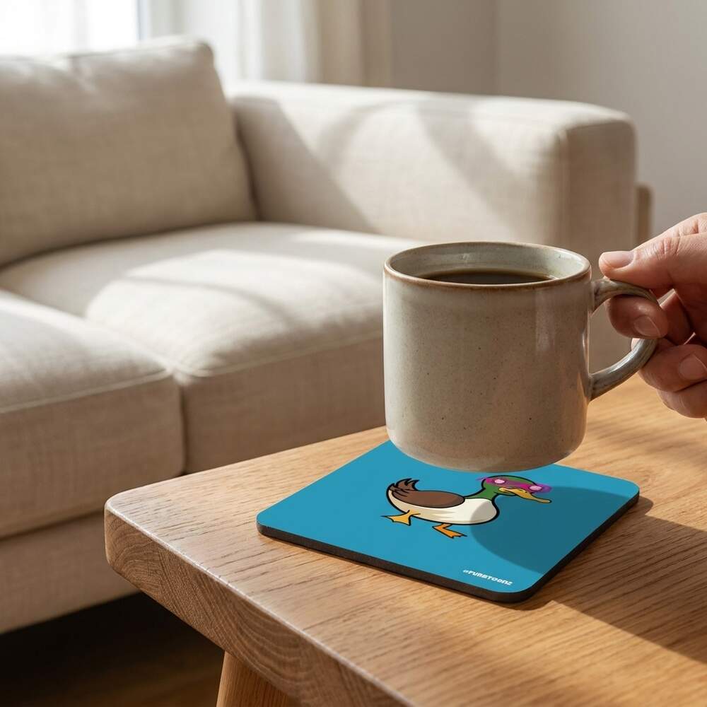 Techno duck · Coaster, In use